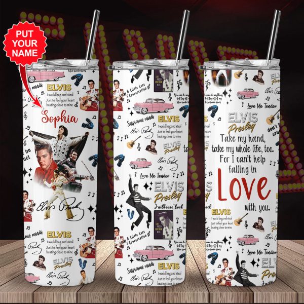 Personalized Elvis Presley Skinny Tumbler - VANDH 2018