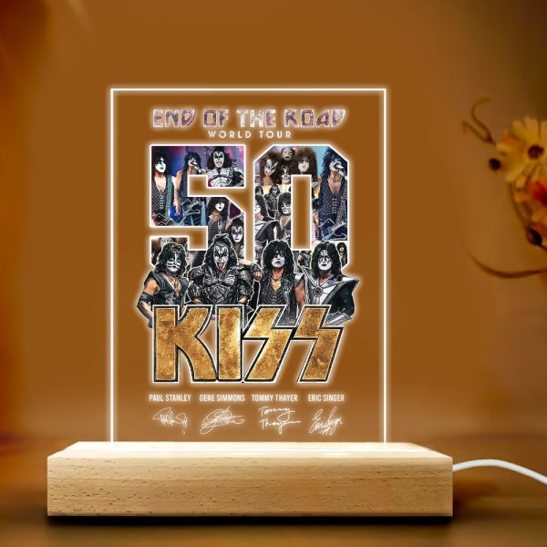 Kiss Band Led Light with Wooden Base (7 Colors) - TANTN 3467