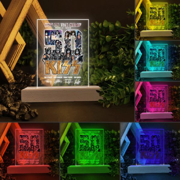 Kiss Band Led Light with Wooden Base (7 Colors) - TANTN 3467