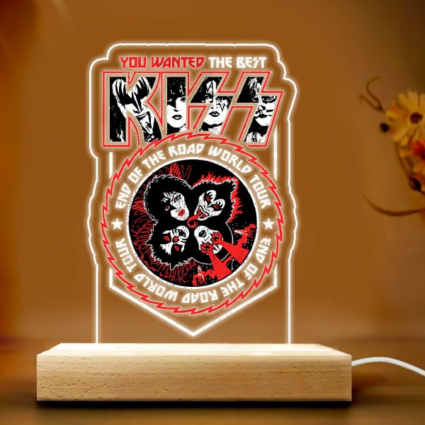 Kiss Band Led Light with Wooden Base (7 Colors) - TANTN 3468