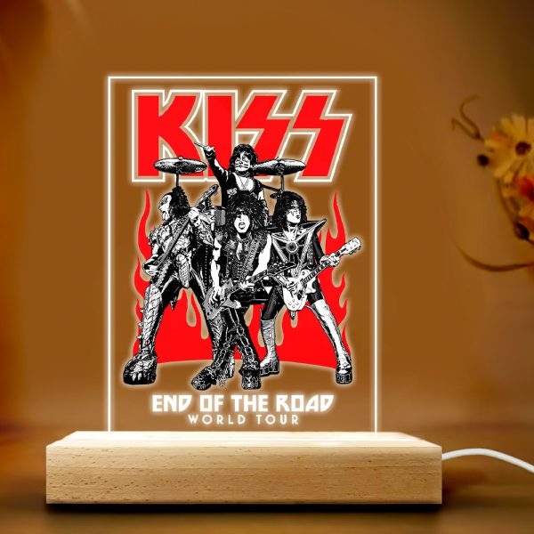 Kiss Band Led Light with Wooden Base (7 Colors) - TANTN 3469