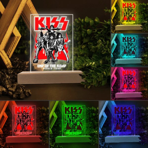 Kiss Band Led Light with Wooden Base (7 Colors) - TANTN 3469