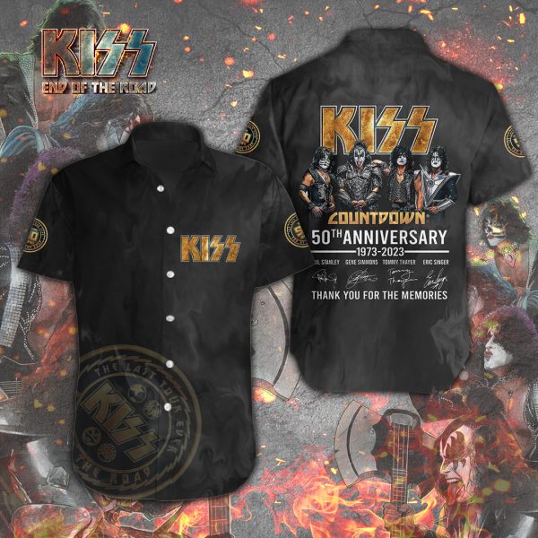 Kiss Band Short Sleeve Dress Shirt - TANTN 1303