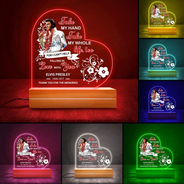 Elvis Presley Led Light with Wooden Base (7 Colors) - MAITM 5129