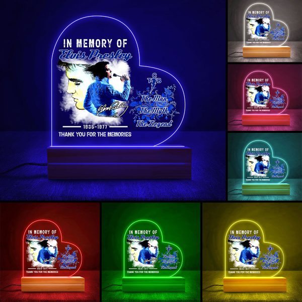 Elvis Presley Led Light with Wooden Base (7 Colors) - MAITM 5165