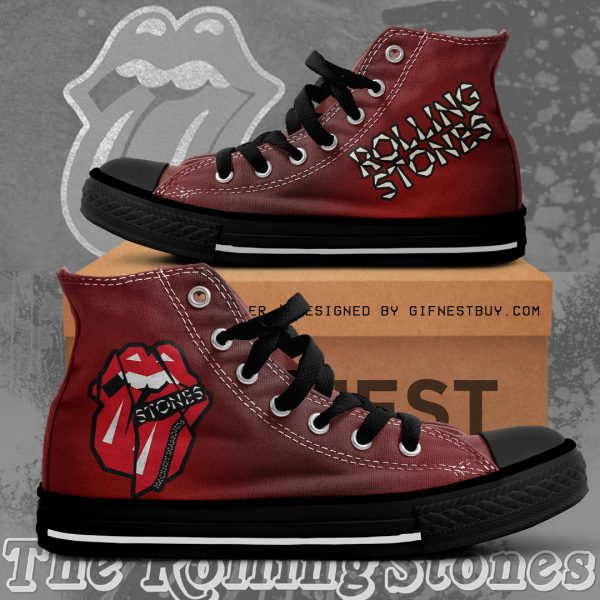 The Rolling Stones High Top Canvas Shoes - NGHIAVT 1229