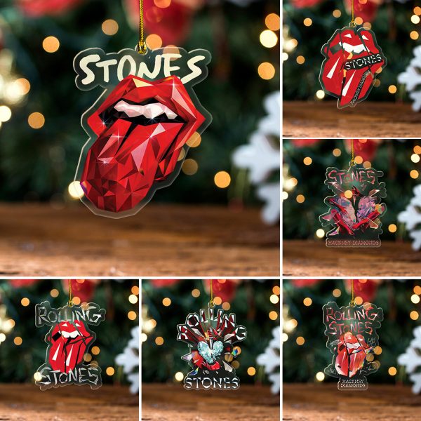 6PCS The Rolling Stones Custom Shape Clear 1-sided Acrylic Ornament - TANTN 3475