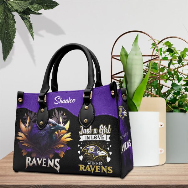 Personalized Baltimore Ravens Leather HandBag - VANDH 2302