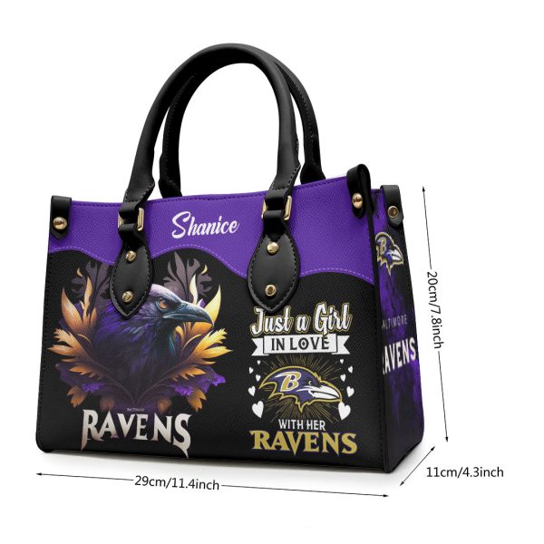 Personalized Baltimore Ravens Leather HandBag - VANDH 2302