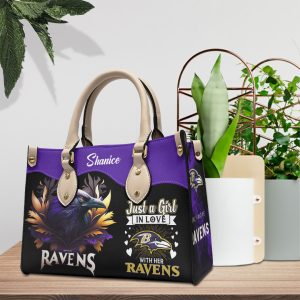 Personalized Baltimore Ravens Leather HandBag - VANDH 2302