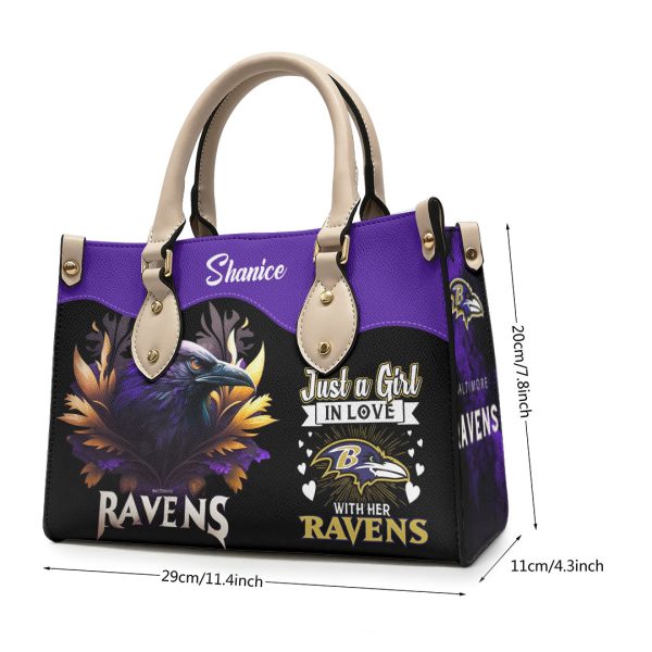 Personalized Baltimore Ravens Leather HandBag - VANDH 2302