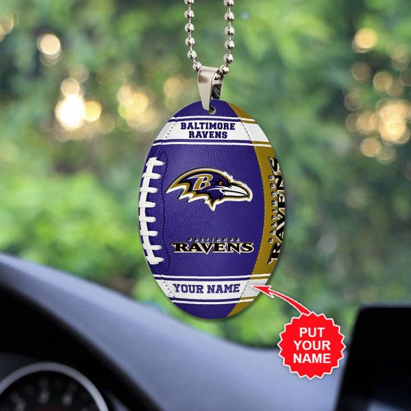 Personalized Baltimore Ravens Custom Shape 2-sided Acrylic Car Ornament - TANTN 4327