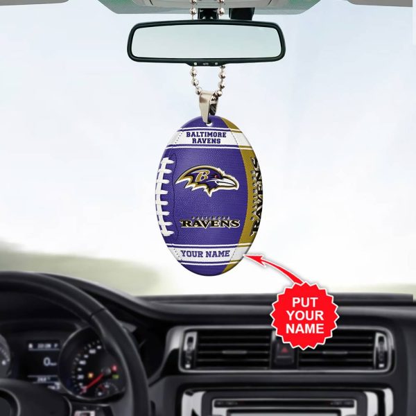 Personalized Baltimore Ravens Custom Shape 2-sided Acrylic Car Ornament - TANTN 4327