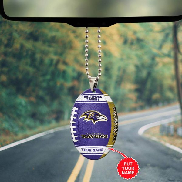 Personalized Baltimore Ravens Custom Shape 2-sided Acrylic Car Ornament - TANTN 4327
