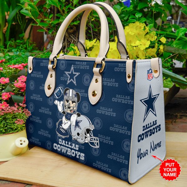 Personalized Dallas Cowboys Leather HandBag - VANDH 2284