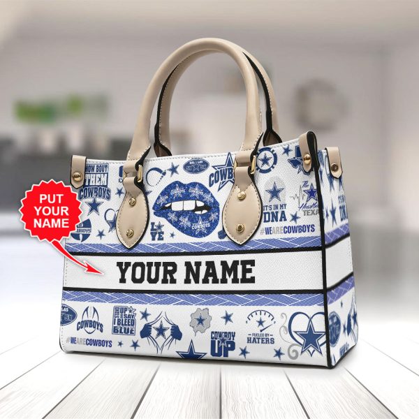 Personalized Dallas Cowboys Leather HandBag - VANDH 2285