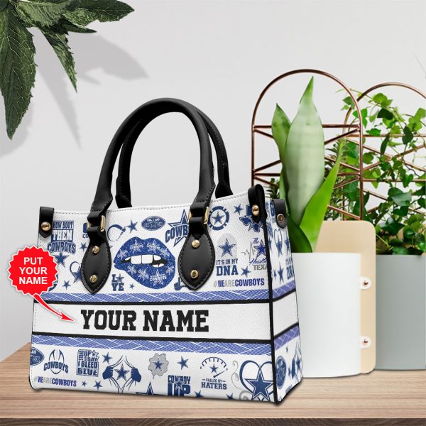Personalized Dallas Cowboys Leather HandBag - VANDH 2285