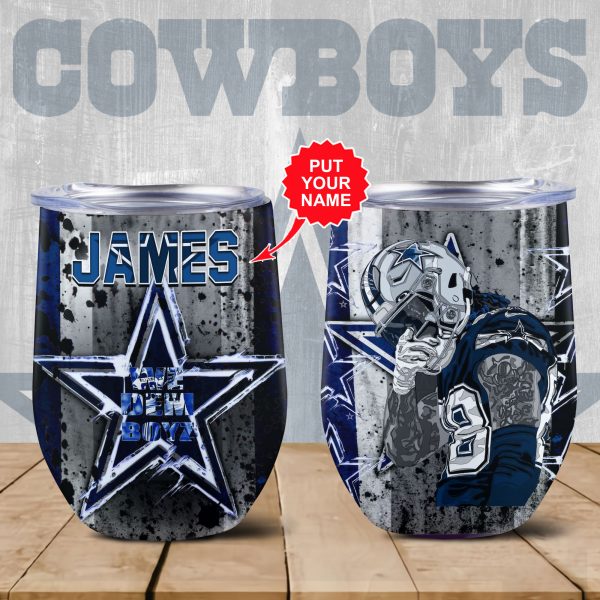 Personalized Dallas Cowboys Wine Tumbler - VANDH 2243