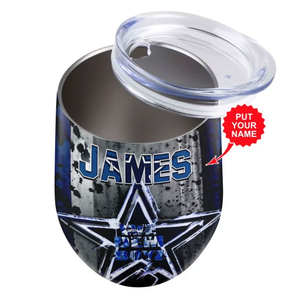 Personalized Dallas Cowboys Wine Tumbler - VANDH 2243