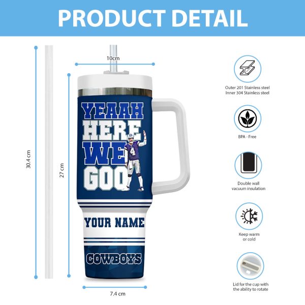 Personalized Dallas Cowboys 40oz Stanley Tumbler - VANDH 2267