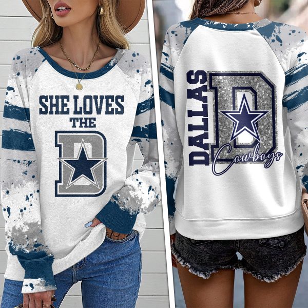 Dallas Cowboys Round Neck Raglan Sleeve Sweatshirt – VANDH 2114
