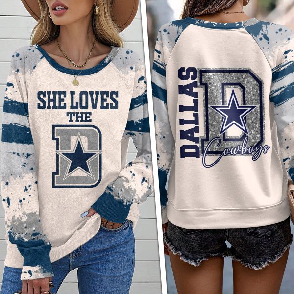 Dallas Cowboys Round Neck Raglan Sleeve Sweatshirt – VANDH 2114.1