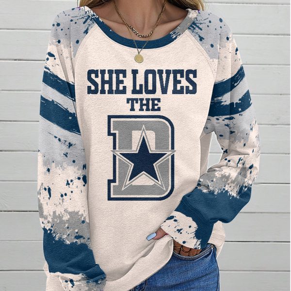 Dallas Cowboys Round Neck Raglan Sleeve Sweatshirt – VANDH 2114.1