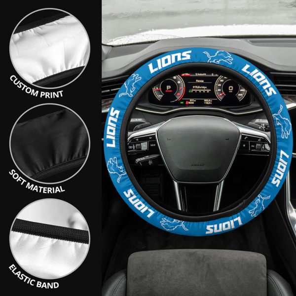 Detroit Lions Steering Wheel Cover - VANDH 2295