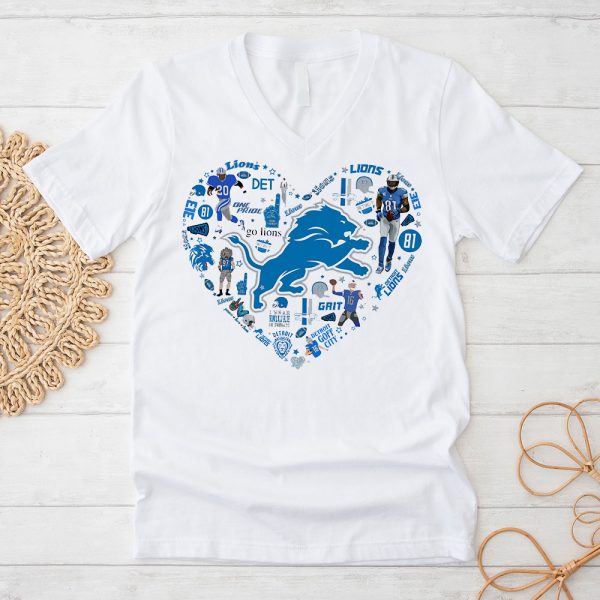 Detroit Lions 3D Women’s V-neck T-Shirt - TANTN 4280