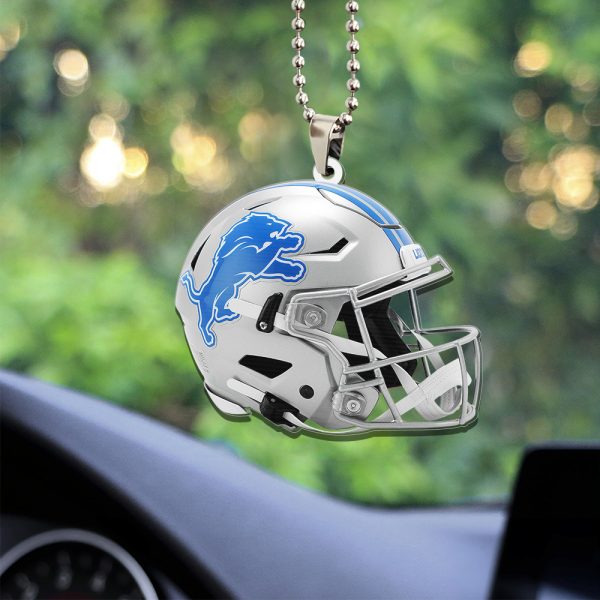 Detroit Lions Custom Shape 2-sided Acrylic Car Ornament - TANTN 4314