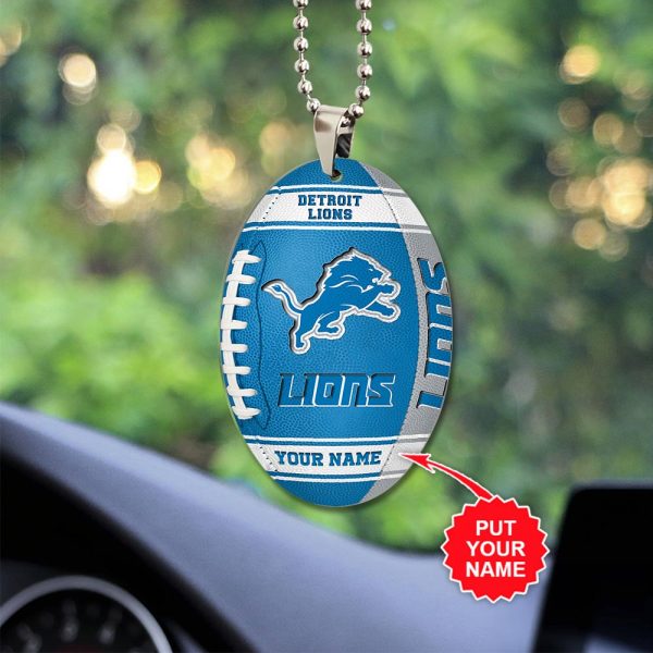 Personalized Detroit Lions Custom Shape 2-sided Acrylic Car Ornament - TANTN 4325