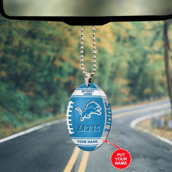 Personalized Detroit Lions Custom Shape 2-sided Acrylic Car Ornament - TANTN 4325