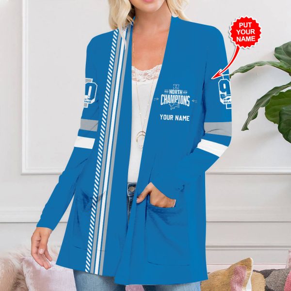 Personalized Detroit Lions Women’s Patch Pocket Cardigan – TANTN 4228