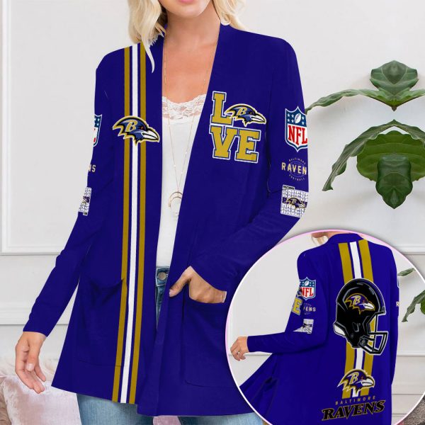 Baltimore Ravens Women’s Patch Pocket Cardigan – VANDH 2157