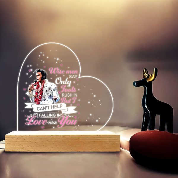 Elvis Presley Led Light with Wooden Base (7 Colors) - TANTN 4007