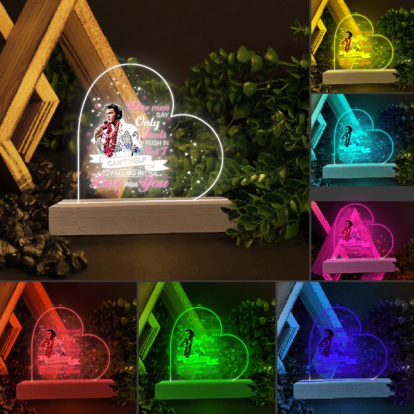 Elvis Presley Led Light with Wooden Base (7 Colors) - TANTN 4007