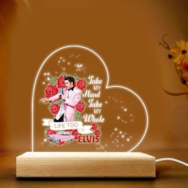Elvis Presley Led Light with Wooden Base (7 Colors) - TANTN 4008