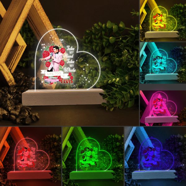Elvis Presley Led Light with Wooden Base (7 Colors) - TANTN 4008