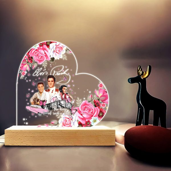 Elvis Presley Led Light with Wooden Base (7 Colors) - TANTN 4009