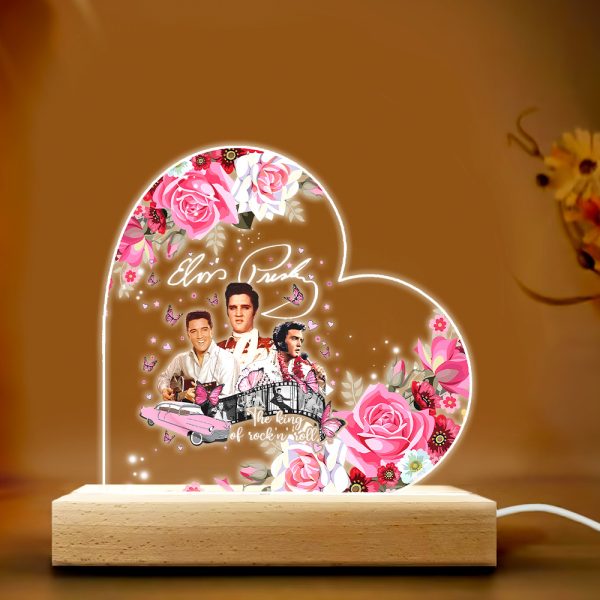Elvis Presley Led Light with Wooden Base (7 Colors) - TANTN 4009