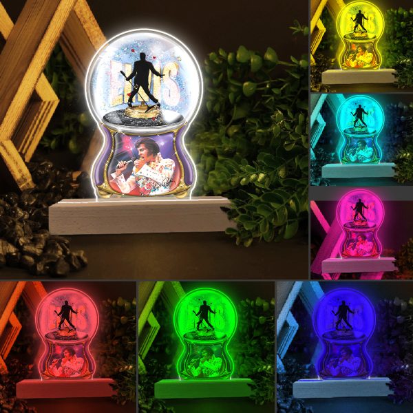 Elvis Presley Led Light with Wooden Base (7 Colors) - TANTN 4013
