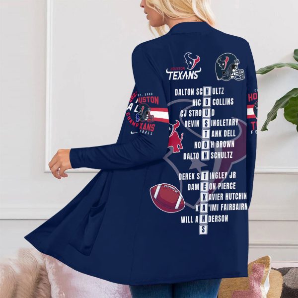Houston Texans Women’s Patch Pocket Cardigan – VANDH 2189