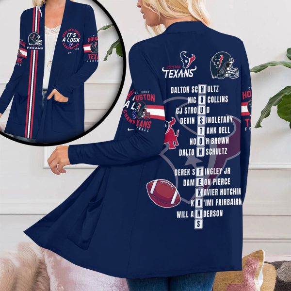Houston Texans Women’s Patch Pocket Cardigan – VANDH 2189