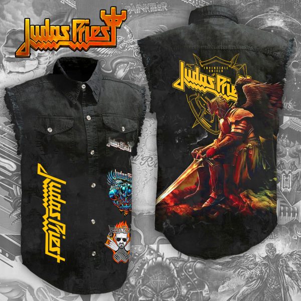 Judas Priest 3D Lightweight Sleeveless Denim Shirt - NGHIAVT 1276