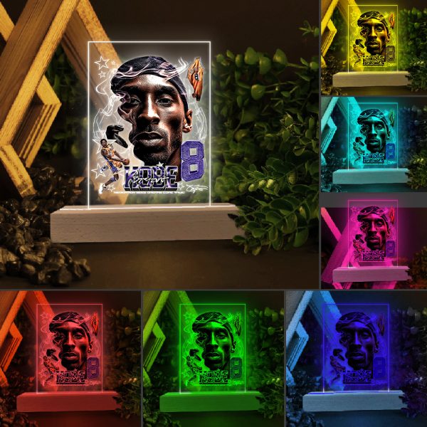 Kobe Bryant Led Light with Wooden Base (7 Colors) - TANTN 4006