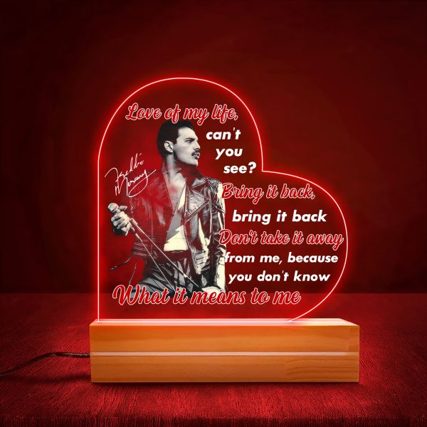 Freddie Mercury Led Light with Wooden Base (7 Colors) - MAITM 5341