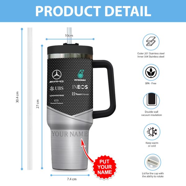 Personalized Mercedes-AMG Petronas F1 40oz Stanley Tumbler - HOATT 4134