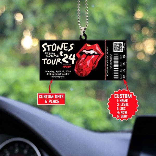 Personalized The Rolling Stones Custom Shape 1-sided Acrylic Car Ornament - MAITM 5628