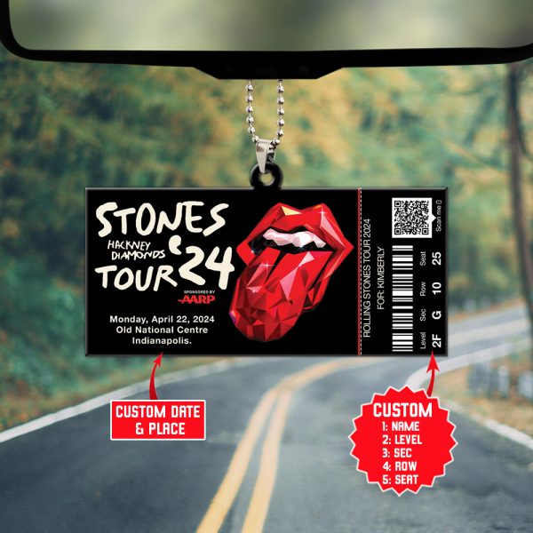 Personalized The Rolling Stones Custom Shape 1-sided Acrylic Car Ornament - MAITM 5628