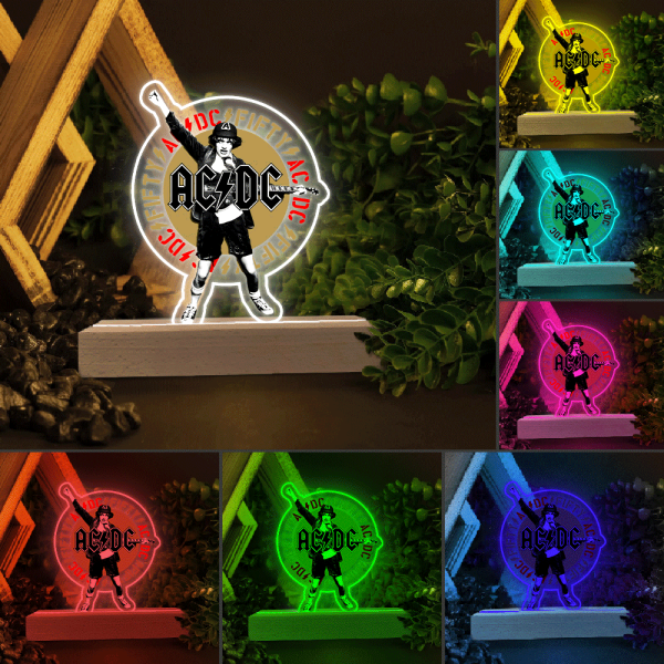 Rock Music Led Light with Wooden Base (7 Colors) - TANTN 4585